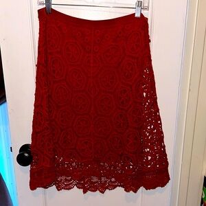 Ella Moss Crocheted Daisy Lined Mid-calf Length Skirt
